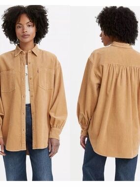 Levi's women’s remi size small Corduroy Button-Down Shirt Jacket in Mustard
